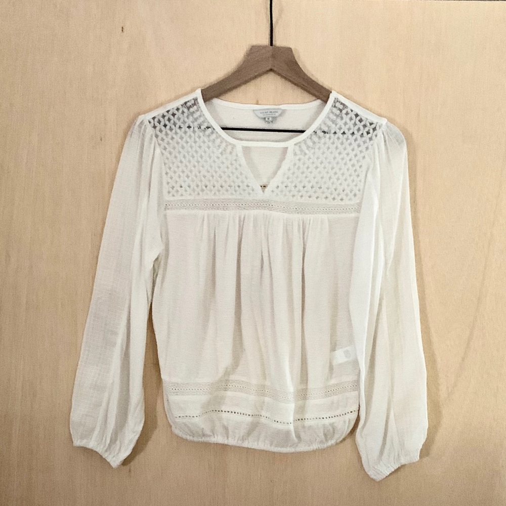 NWOT Lucky Brand White Top Size M